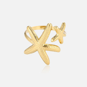 Ring dubbele zeester goud