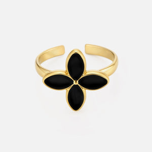 Ring gekleurde bloem goud