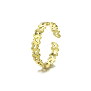 Ring hartjes goud