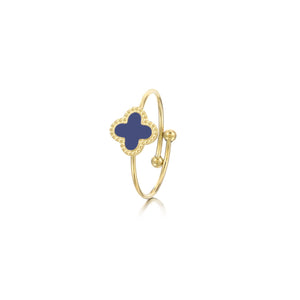 Ring klaver gold/blue