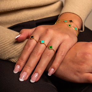 Ring klaver gold/mint