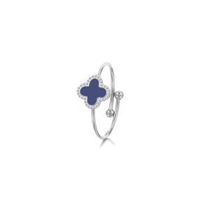 Ring klaver silver/blue