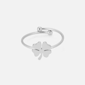 Ring klavervier zilver