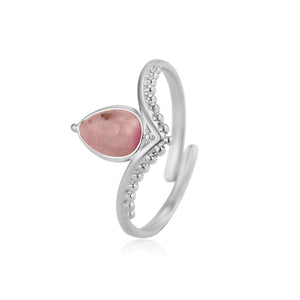 Ring rozenkwarts zilver
