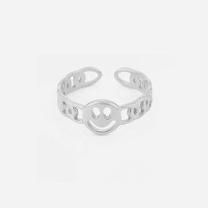 Ring smiley zilver