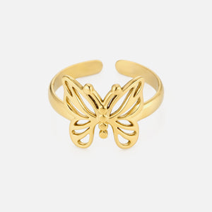 Ring vlinder icoon goud