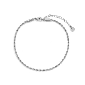 Rope armband 2mm Zilver