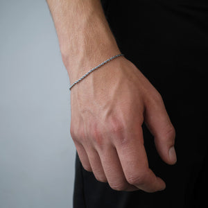 Rope armband 2mm Zilver