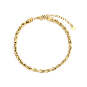 Rope armband 4mm Goud