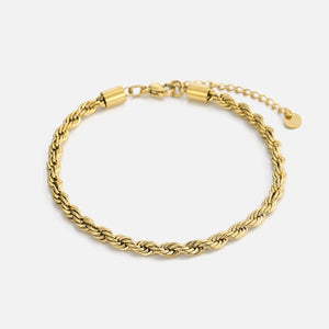 Rope armband 4mm Goud