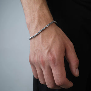 Rope armband 4mm Zilver