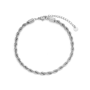 Rope armband 4mm Zilver