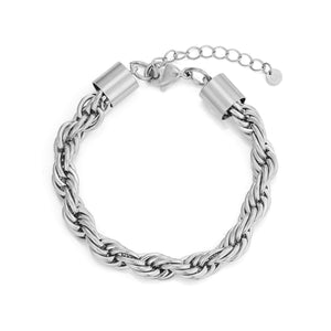 Rope armband 8mm Zilver