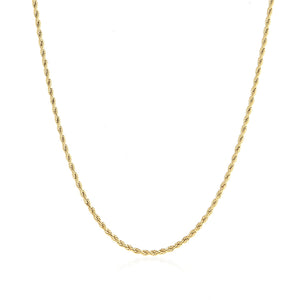 Rope ketting 2mm Goud