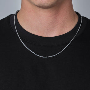 Rope ketting 2mm Zilver