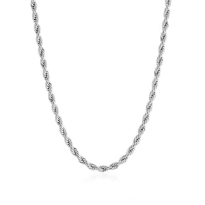 Rope ketting 4mm Zilver