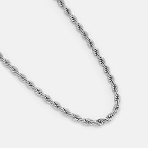 Rope ketting 4mm Zilver