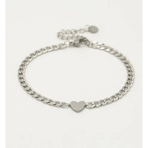 Schakelarmband hart zilver