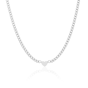 Schakelketting hart zilver