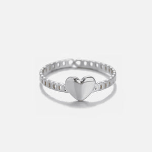 Schakelring hart zilver