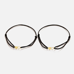 Set armbanden dubbel hartje verbonden