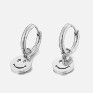 Smiley oorbellen zilver