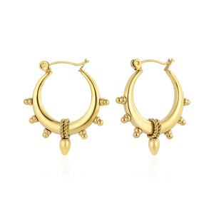 Tropical boho oorbellen goud