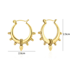 Tropical boho oorbellen goud