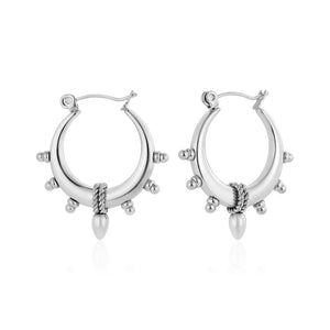 Tropical boho oorbellen zilver