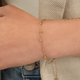 Tweelaags bolletjes armband goud