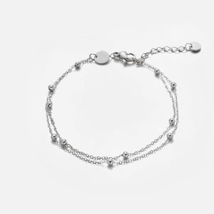 Tweelaags bolletjes armband zilver