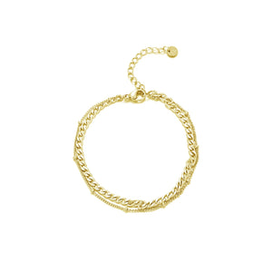 Tweelaags schakel & bolletjes goud