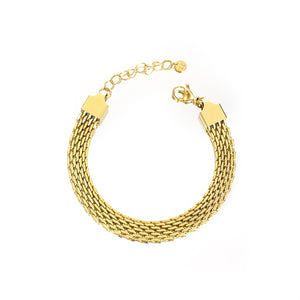 Visgraat armband goud