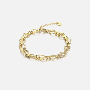 Vlecht schakel armband goud