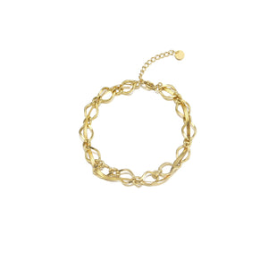 Vlecht schakel armband goud