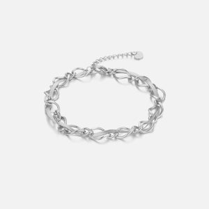 Vlecht schakel armband zilver