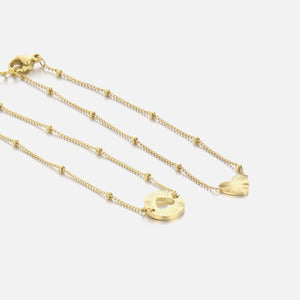 Vriendschaparmband gesloten hartje goud