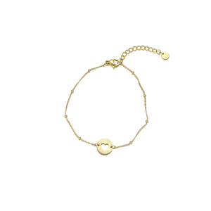 Vriendschaparmband open hartje goud