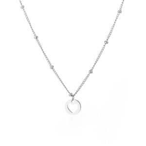 Vriendschapketting open hartje zilver