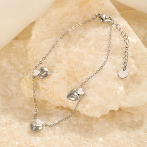 Armband drie hartjes zilver