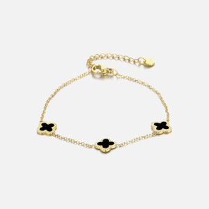 Armband klaver gold/black