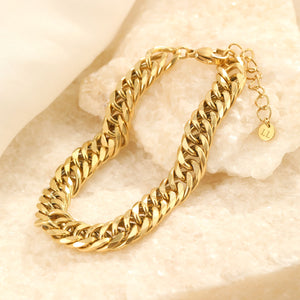 Chunky armband 9mm goud