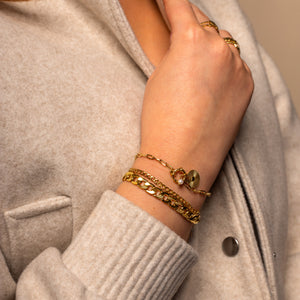 Chunky armband dubbel goud