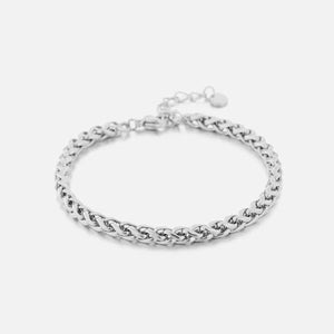 Chunky gedraaid armband zilver