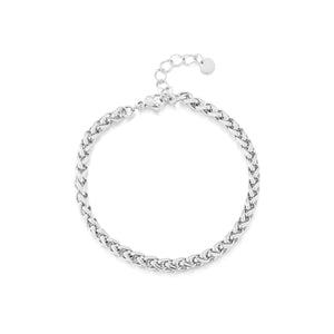 Chunky gedraaid armband zilver