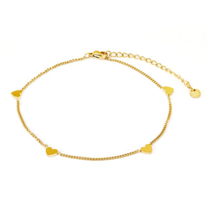 Enkelband hartjes goud