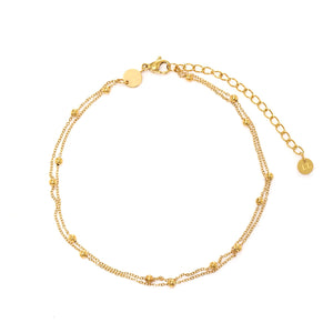 Enkelband tweelaags balletjes goud