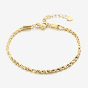 Gedraaide armband 2mm goud