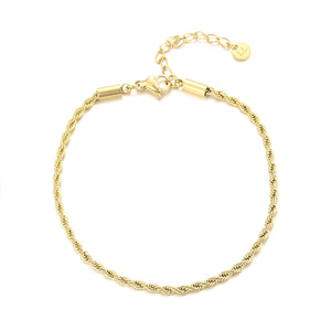 Gedraaide armband 2mm goud