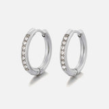 Hoops met steentjes wit/zilver